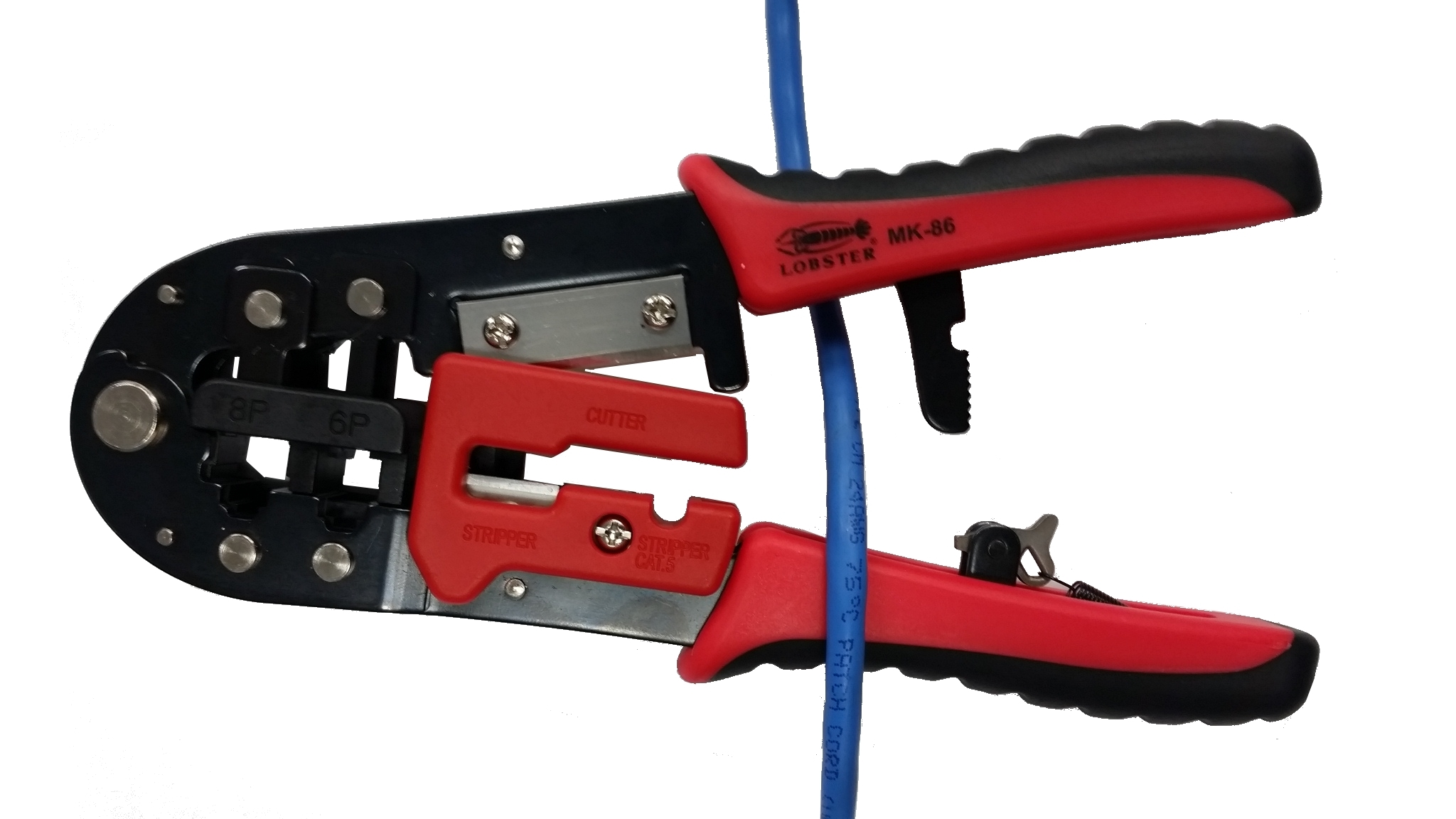 When the ratchet is released, both right and left arm is separated, making it easy to insert cables into the cutting area.