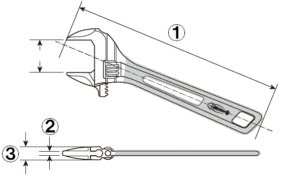 Hybrid adjustable angle wrench, skeleton UM (-G•R•B•Y•V•S)