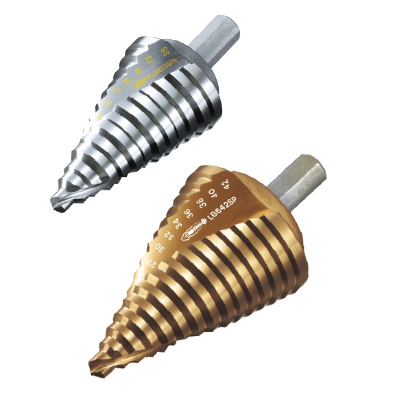 Step Drill Bit, Spiral stage drill  LBSP(N) (Straight shaft)(Non-coated type / TiN-coated type)